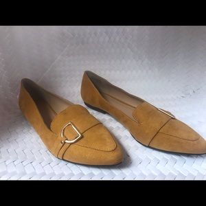 ann taylor yellow suede flats 10